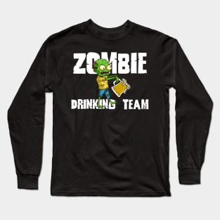 Zombie Drinking Team White Long Sleeve T-Shirt